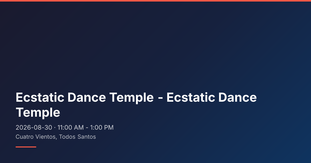 Ecstatic Dance Temple